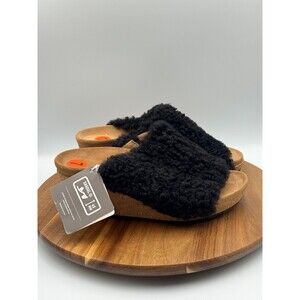 BIRKENSTOCK Papillio Namica Sherpa Wedge Black Size EU 38/ US 7 NEW!